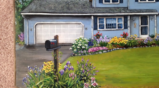 Blue Colonial House Portrait