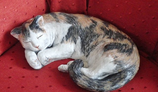 Painted Garden Ornament Cat