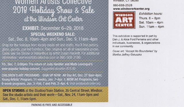 Women Artists Collective 2018 Holiday Show and Sale