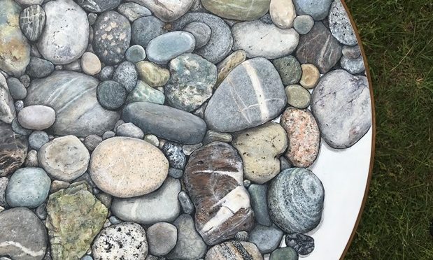 Forty Nine Shades of Grey Stones Pedestal Table