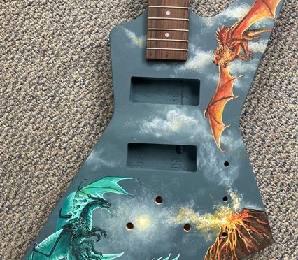 Dragon Battle on a Bass Guitar