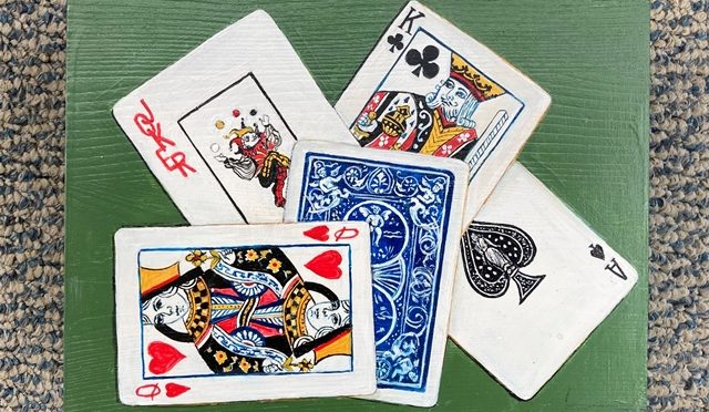 Cards and Dice Trompe L’oeil Box