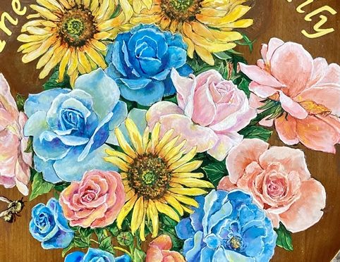 Blue Roses Wedding Platter